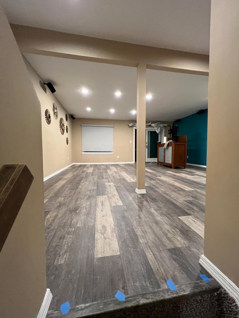 New vinyl plank floors in family room