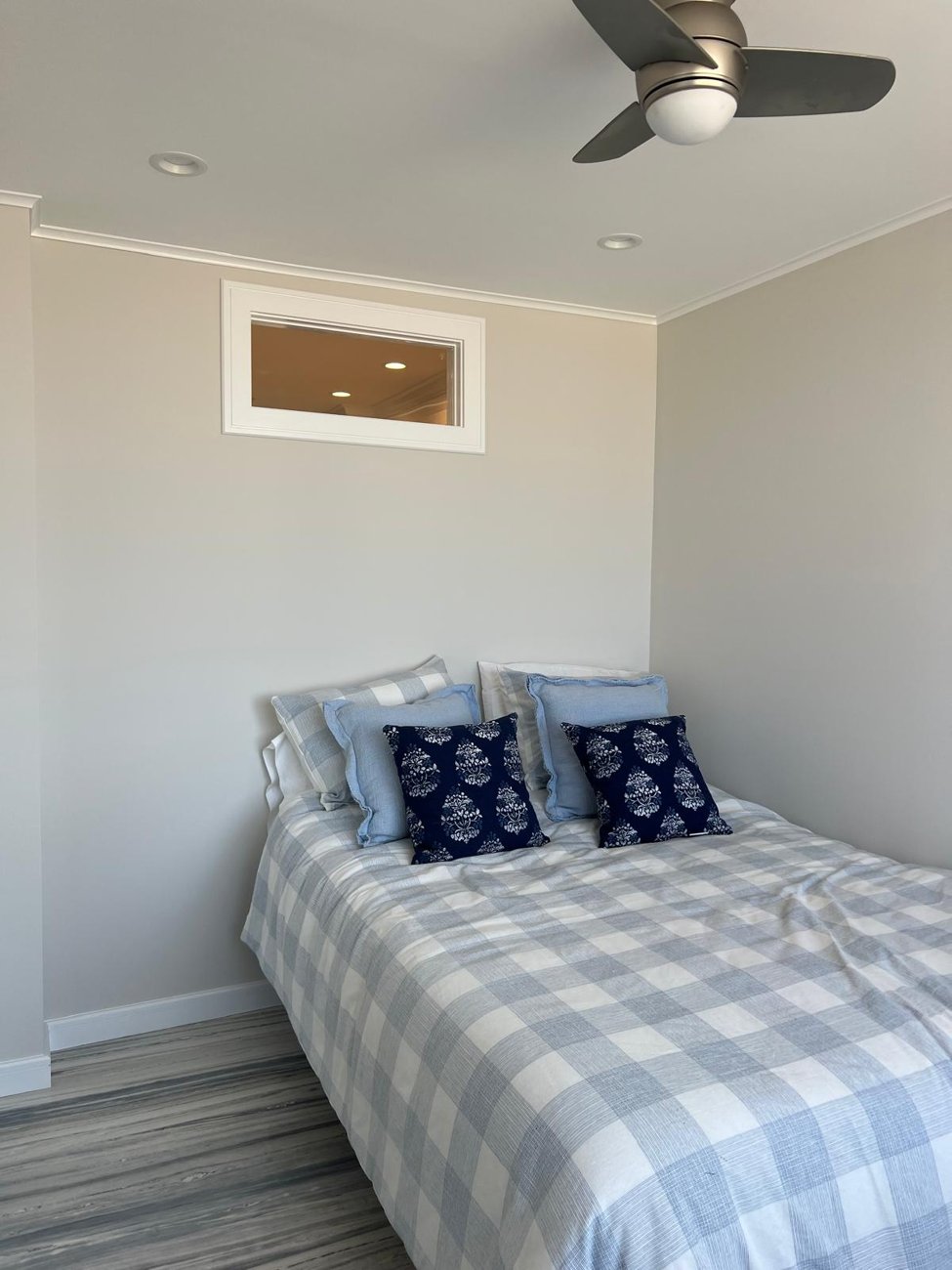 Freshly painted bedroom in soft neutrals